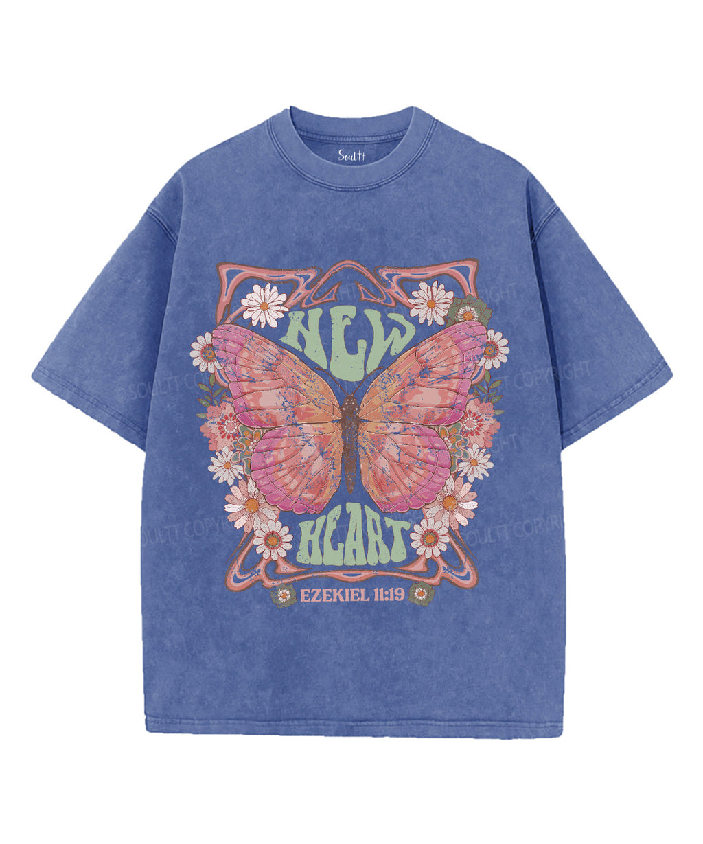 New Heart Unisex Washed Christian T-shirt Hoodie, Sweatshirt | CiraTrend.com (Image 4)