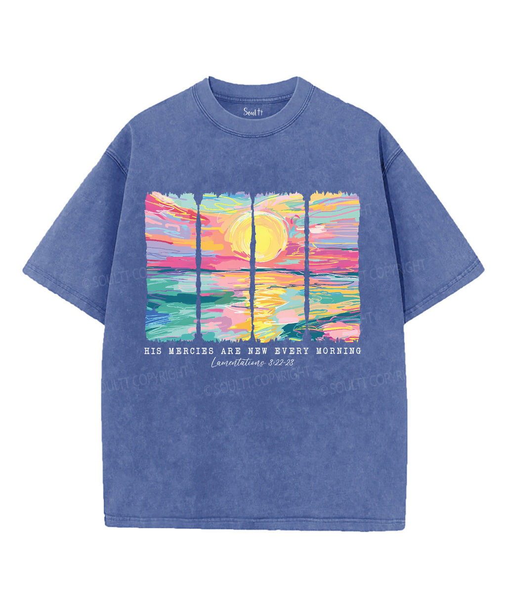His Mercies Are New Every Morning Unisex Washed Christian T-shirt Style009 Hoodie, Sweatshirt | CiraTrend.com (Image 4)