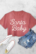 Santa Baby Women's Vintage Graphic Crop Top