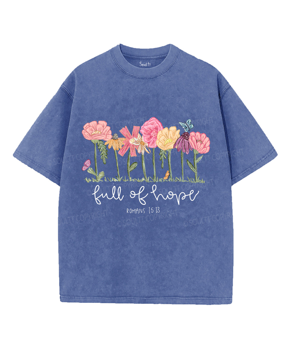 Full of Hope Unisex Washed Christian T-shirt Hoodie, Sweatshirt | CiraTrend.com (Image 4)