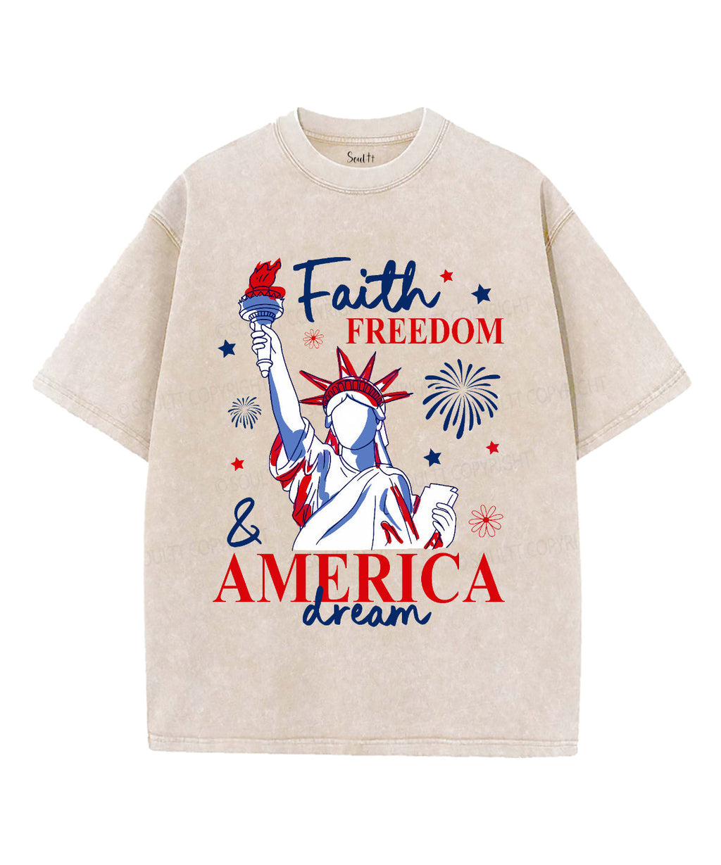 Faith Freedom Unisex Washed Christian T-shirt Hoodie, Sweatshirt | CiraTrend.com (Image 4)