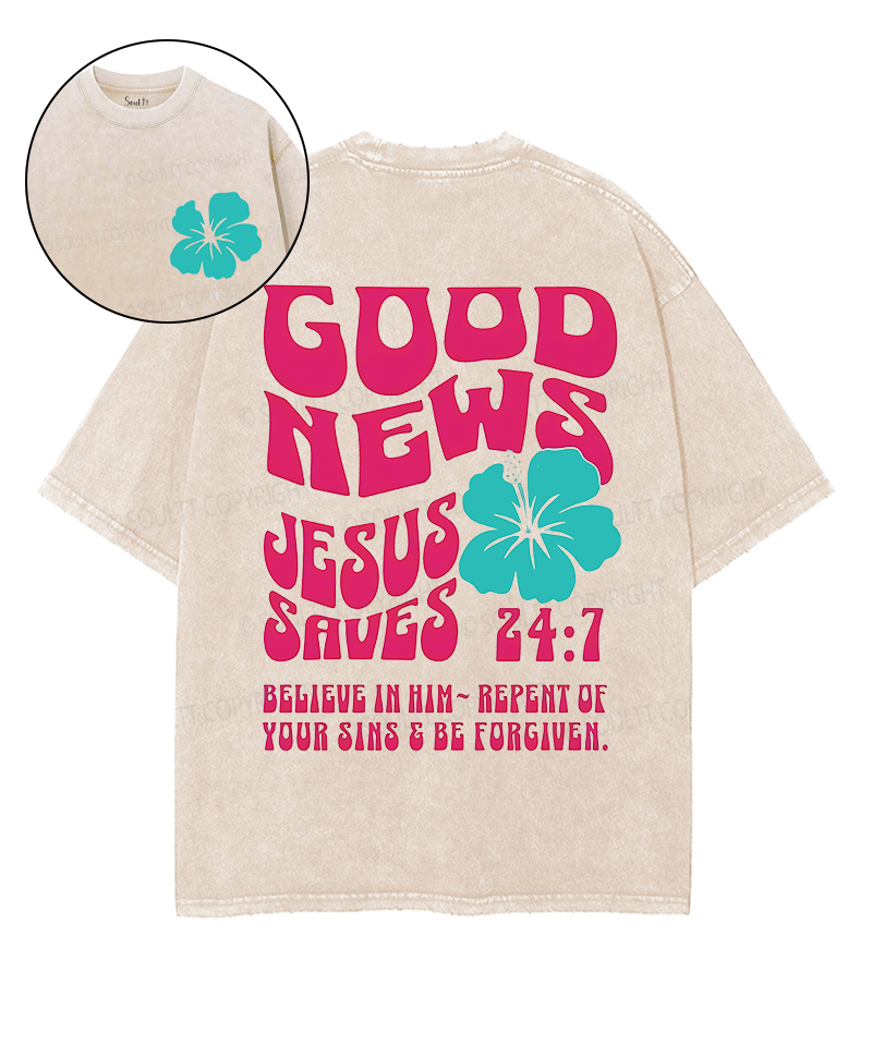 Good News Double Sided Unisex Washed Christian T-shirt Style001 Hoodie, Sweatshirt | CiraTrend.com (Image 1)