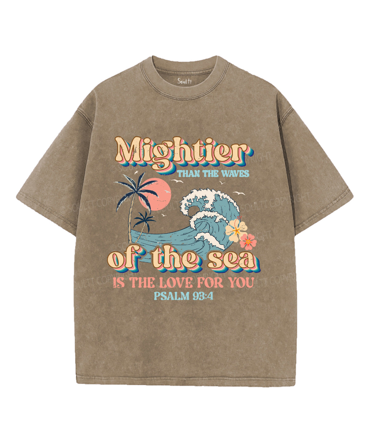 Mightier Than The Waves Of The Sea Is His Love For You Unisex Washed Christian T-shirt Hoodie, Sweatshirt (Image 5)