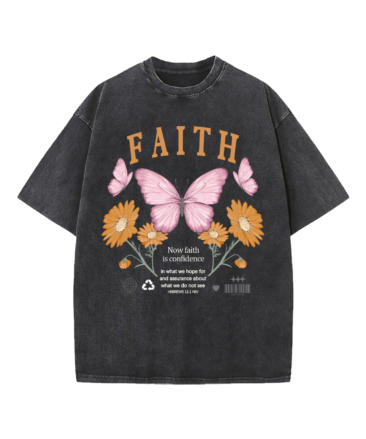 Now Faith Is Confidence Washed Christian T-shirt Hoodie, Sweatshirt | CiraTrend.com (Image 1)