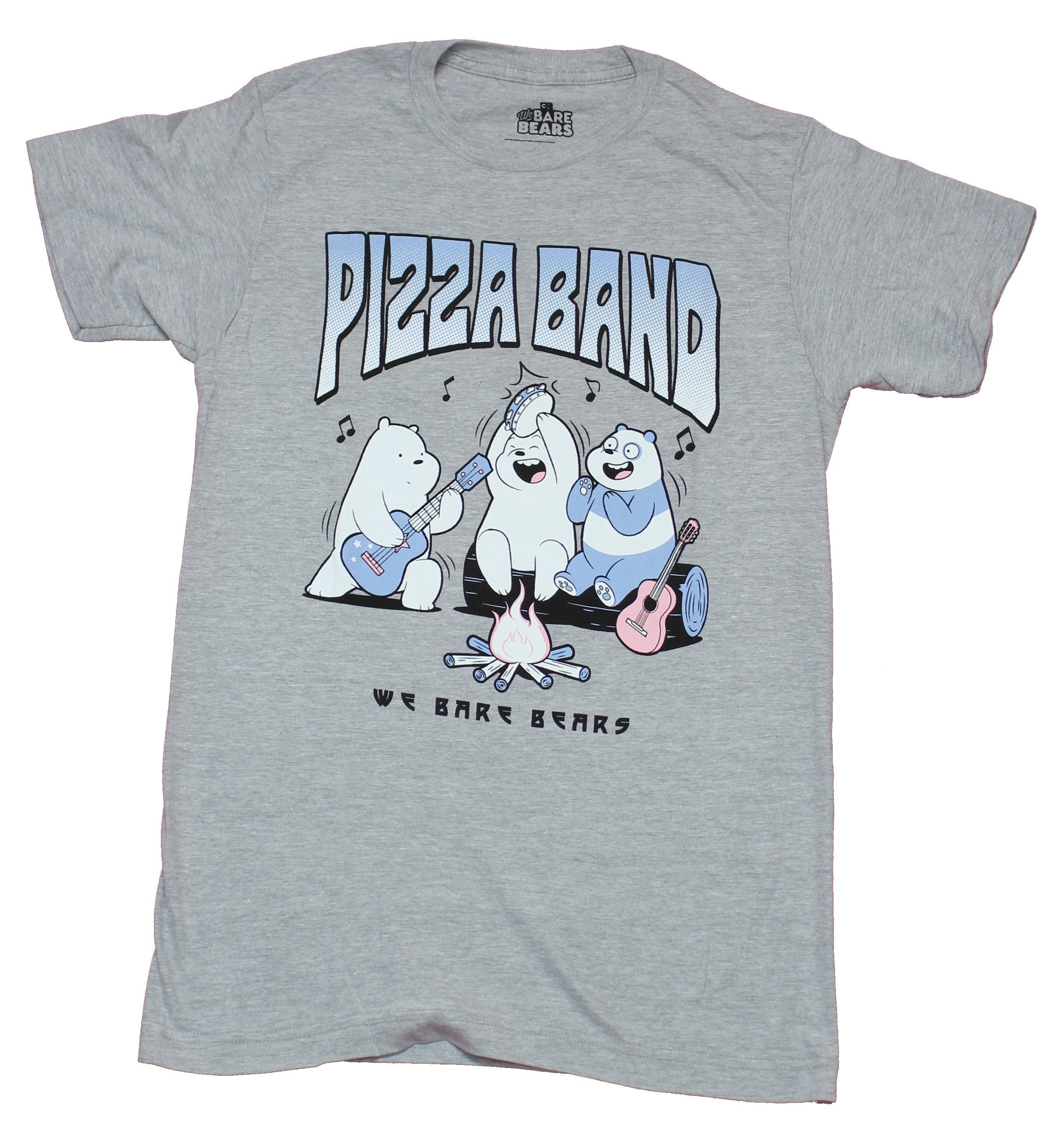 We Bare Bears Mens T-Shirt - Pizza Band Campfire Image Hoodie, Sweatshirt | CiraTrend.com