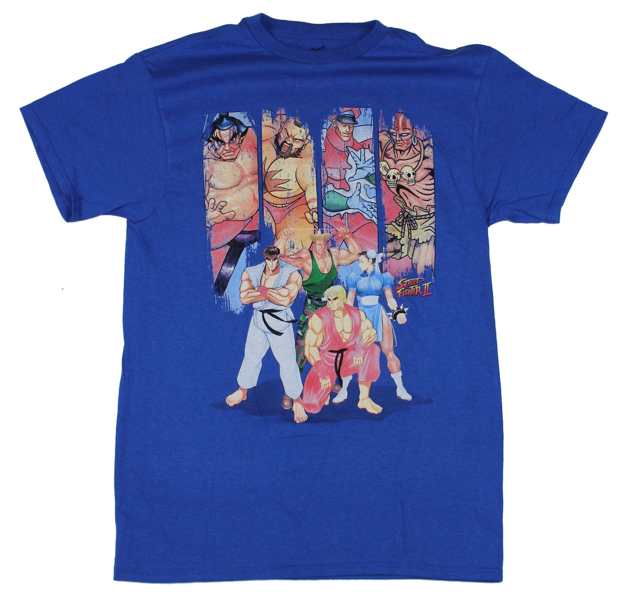 Street Fighter II Mens T-Shirt - Character Group Under Distressed Swipes Hoodie, Sweatshirt | CiraTrend.com