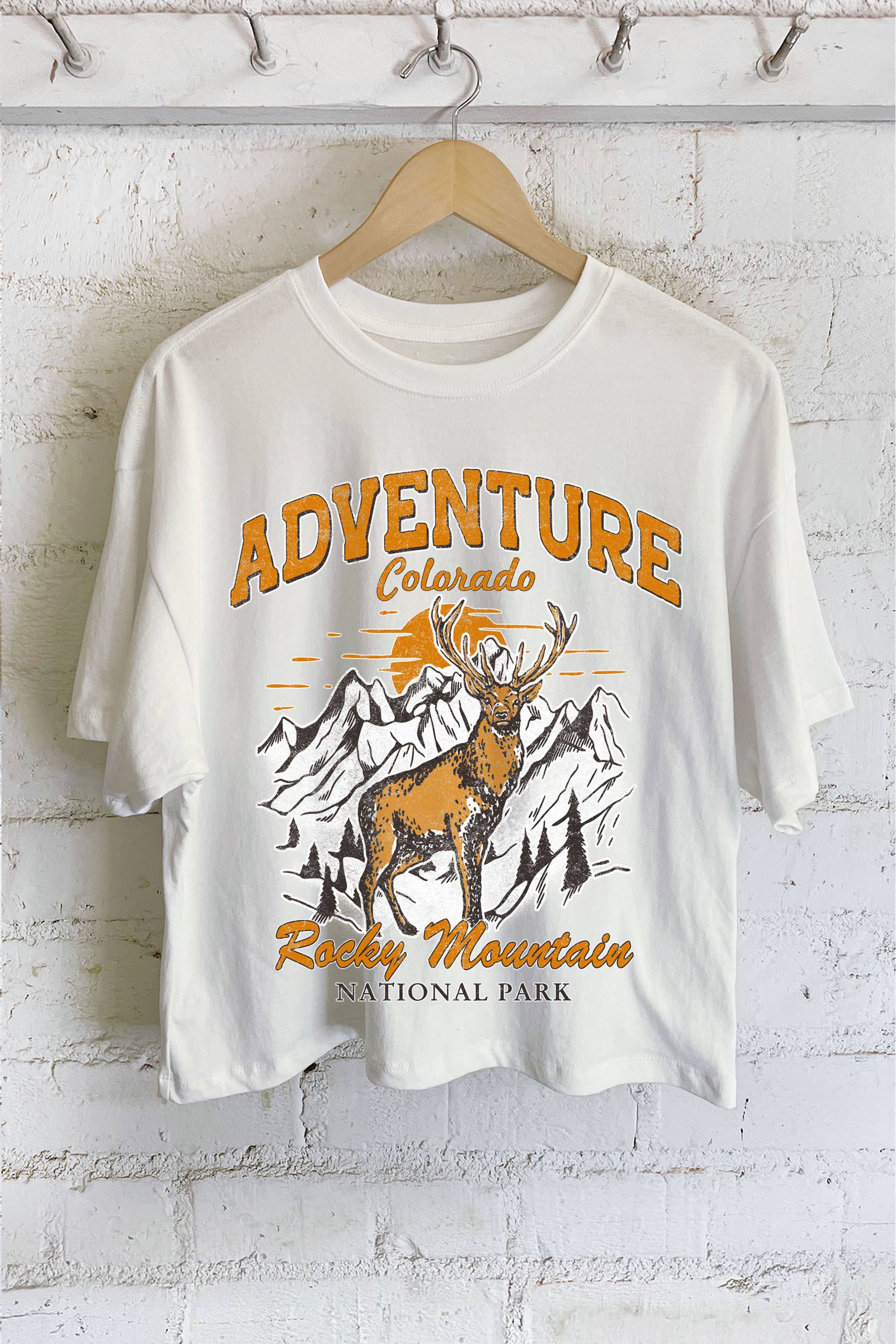 Adventure Colorado Rocky Mountain Graphic Long Crop Top