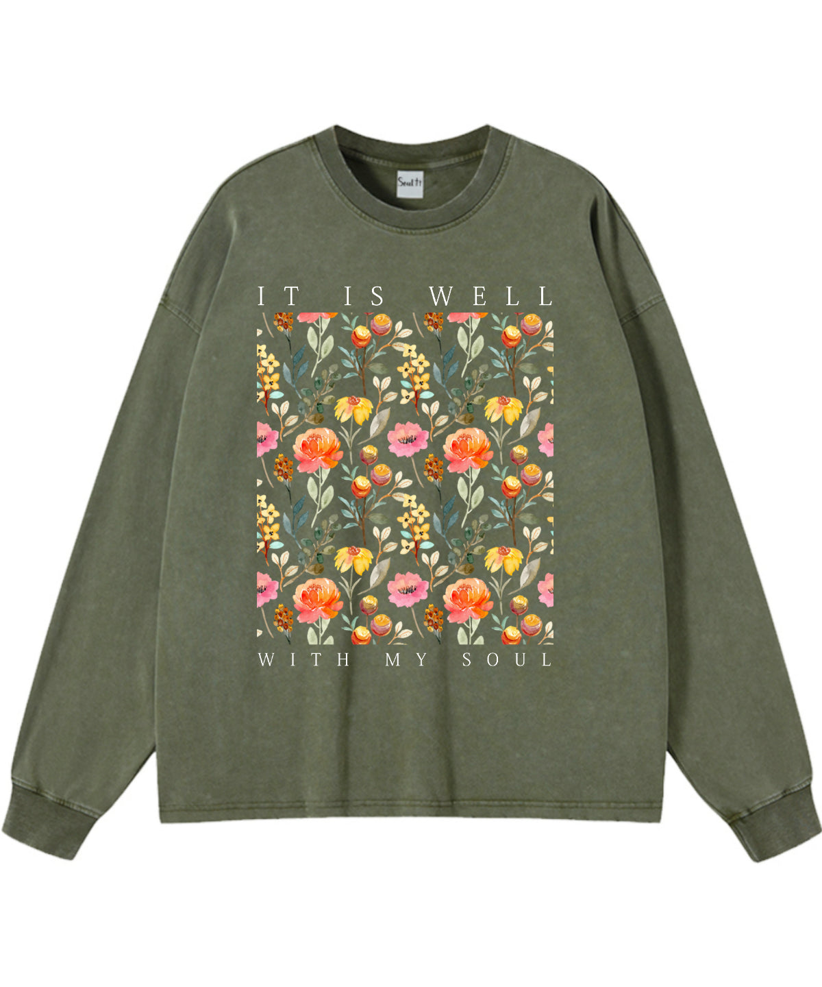 It Is Well With My Soul Washed Christian Long-sleeve T-shirt Hoodie, Sweatshirt | CiraTrend.com (Image 5)