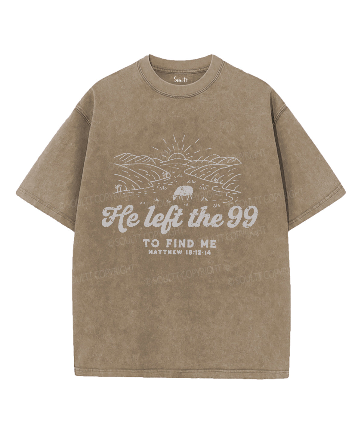 He Left The 99 Unisex Washed Christian T-shirt Hoodie, Sweatshirt | CiraTrend.com (Image 5)