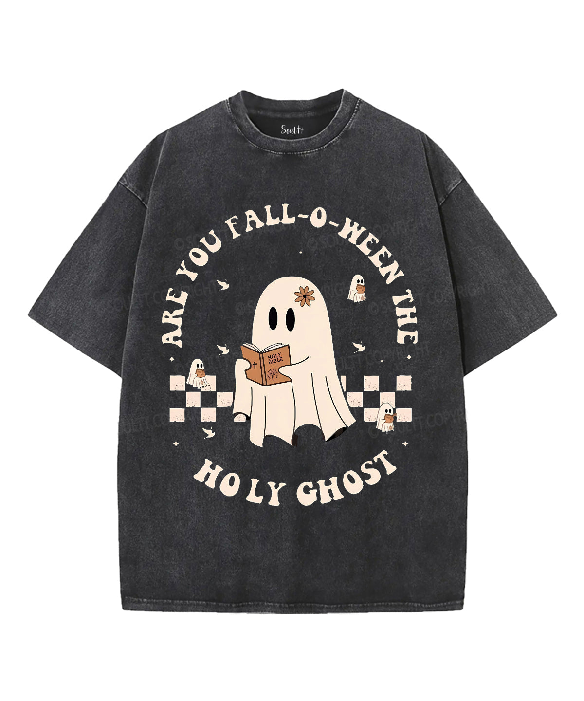 Halloween Holy Ghost Unisex Washed Christian T-shirt Style002 Hoodie, Sweatshirt | CiraTrend.com (Image 2)