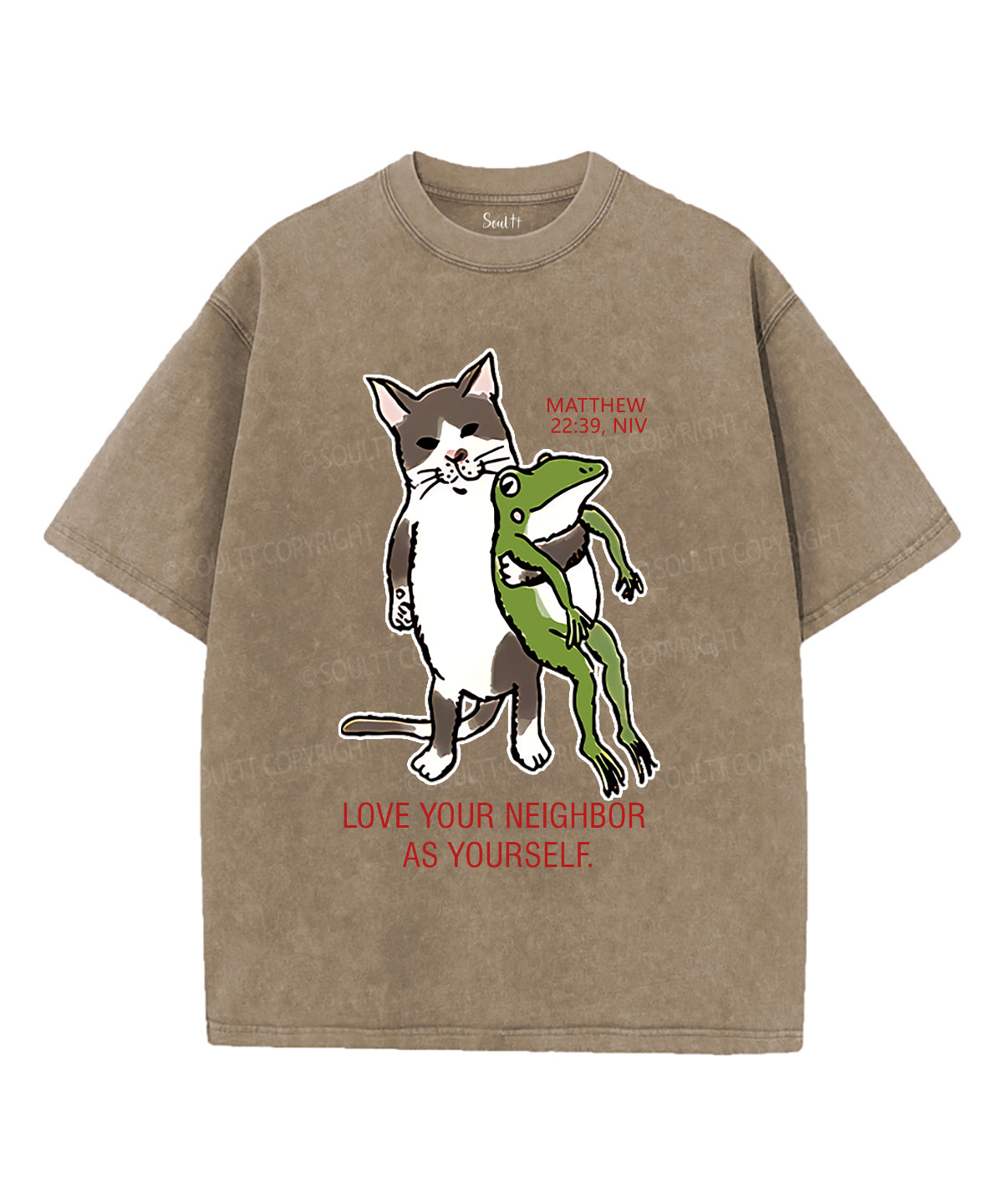 Love Your Neighbor Unisex Washed Christian T-shirt Hoodie, Sweatshirt | CiraTrend.com (Image 5)