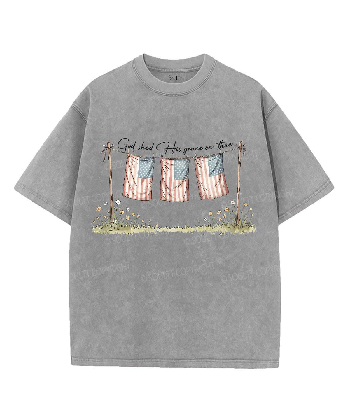 God Shed His Grace On Thee Unisex Washed Christian T-shirt Hoodie, Sweatshirt | CiraTrend.com (Image 3)