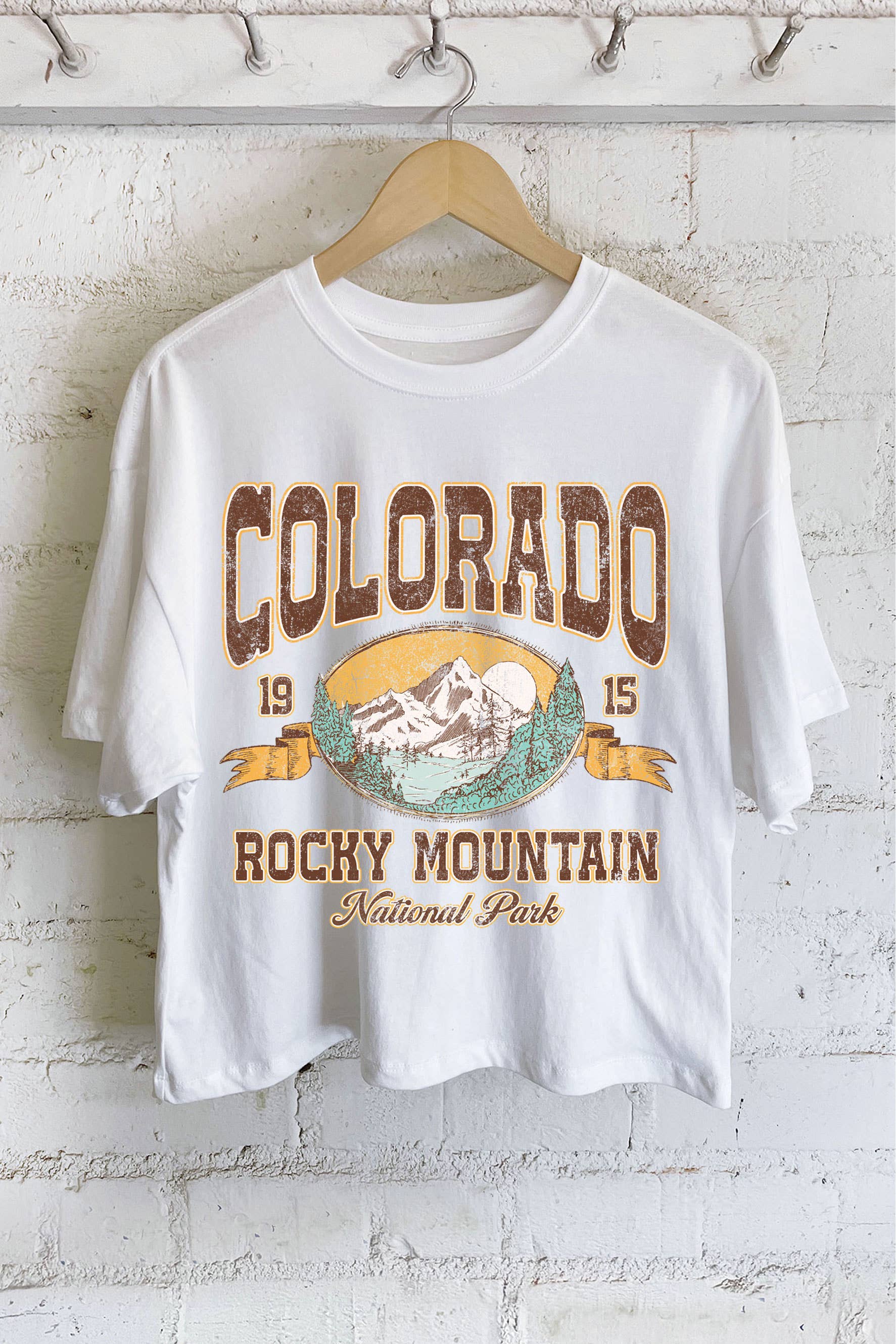 Colorado Rocky Mountain Graphic Long Crop Top