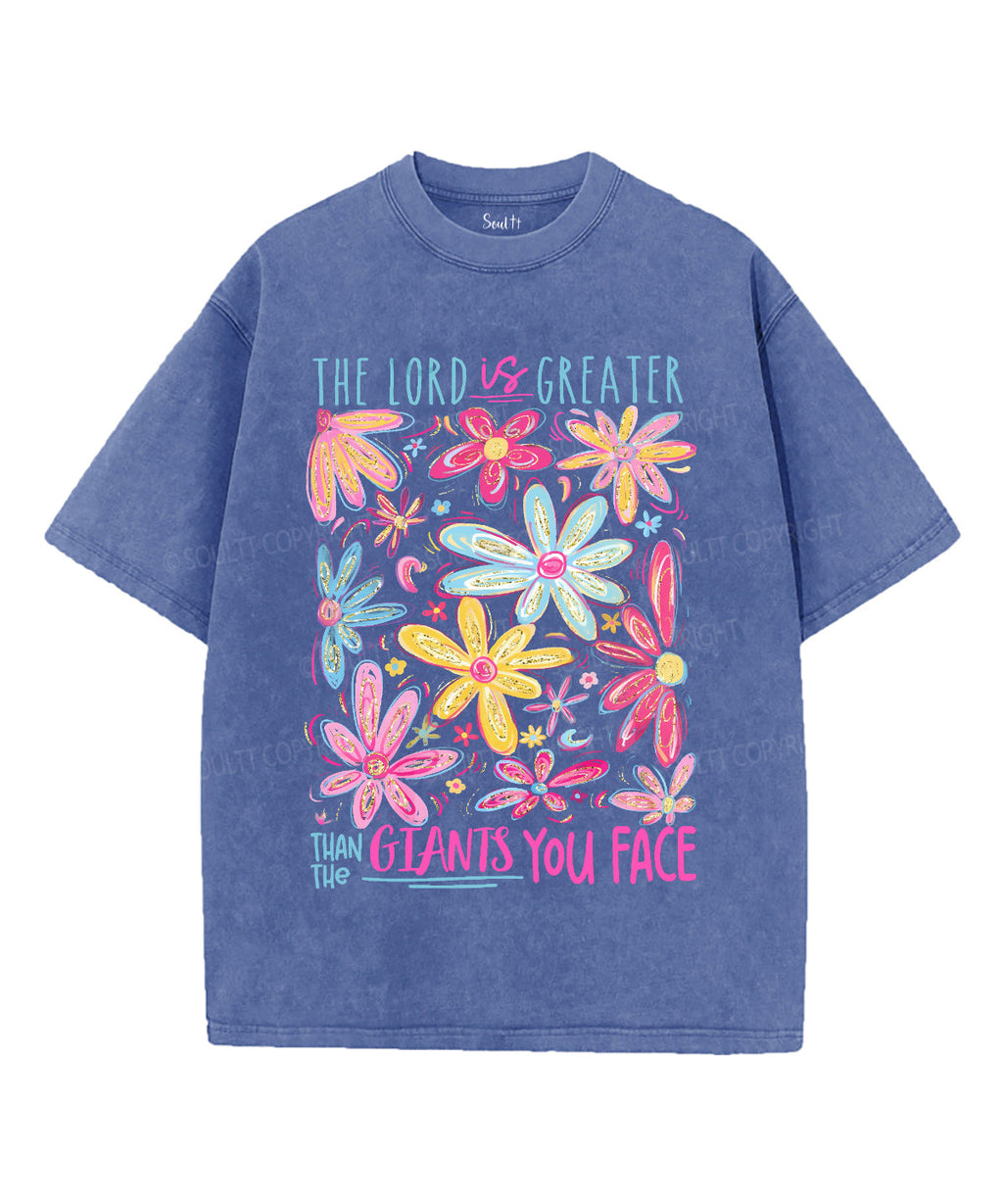 The Lord Is Greater Unisex Washed Christian T-shirt Hoodie, Sweatshirt | CiraTrend.com (Image 4)