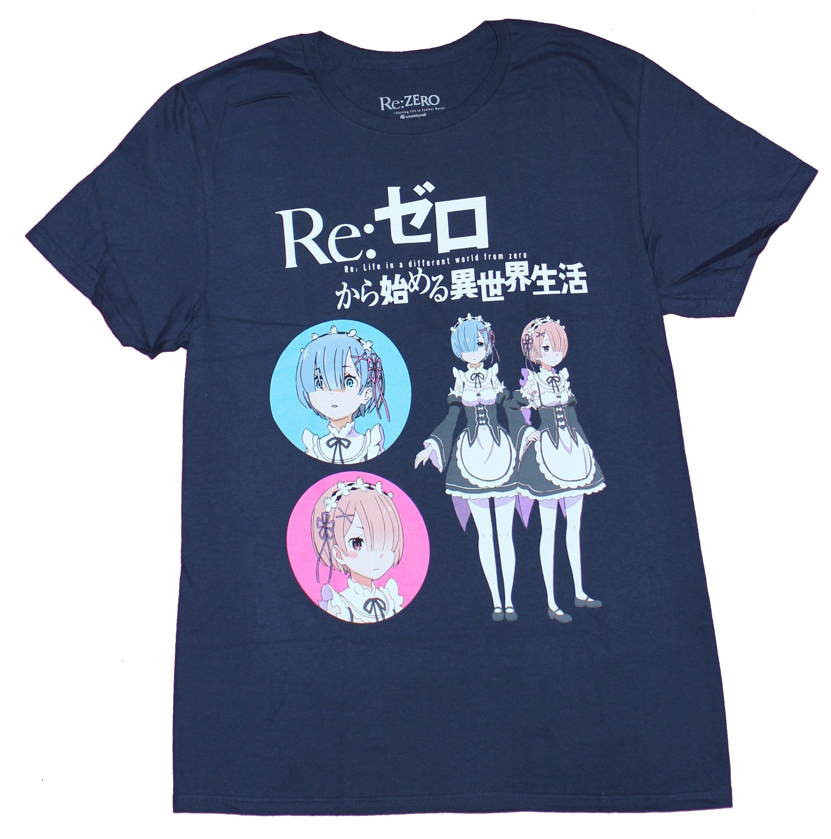 Re Zero Mens T-Shirt - Rem and Ram Maid Outfits & Circle Faces Hoodie, Sweatshirt | CiraTrend.com