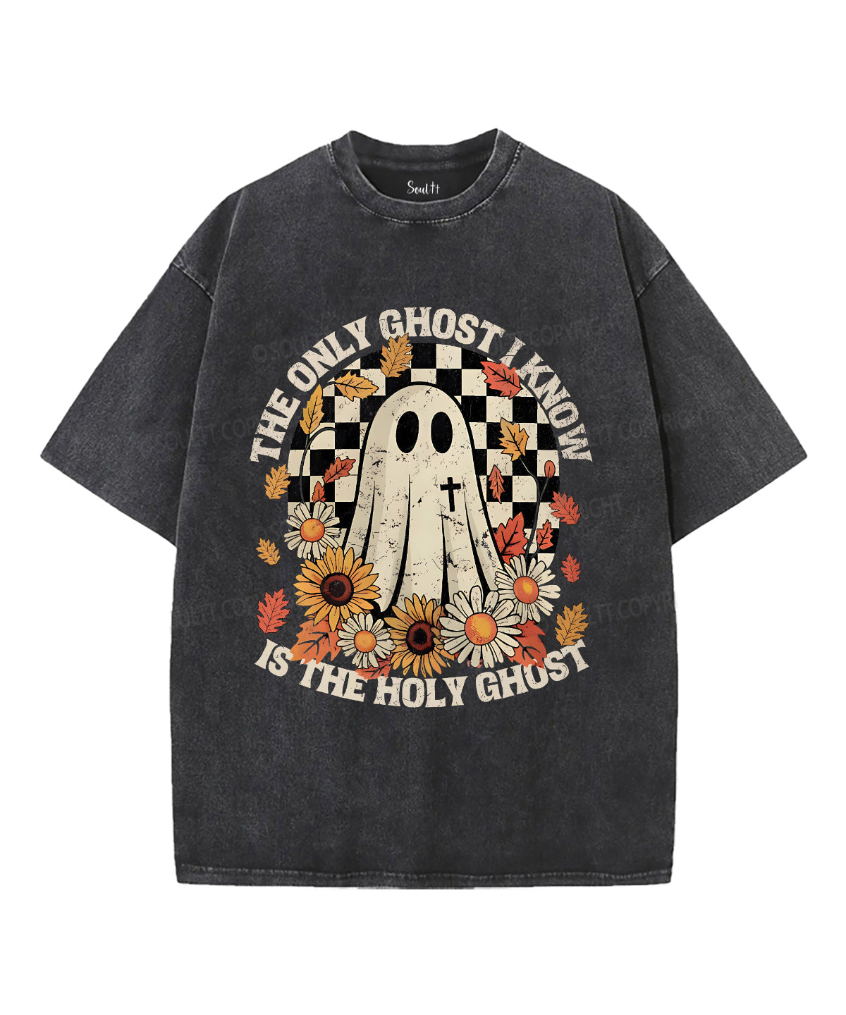 The Only Ghost Is Holy Ghost Unisex Washed Christian T-shirt Style001 Hoodie, Sweatshirt | CiraTrend.com (Image 1)