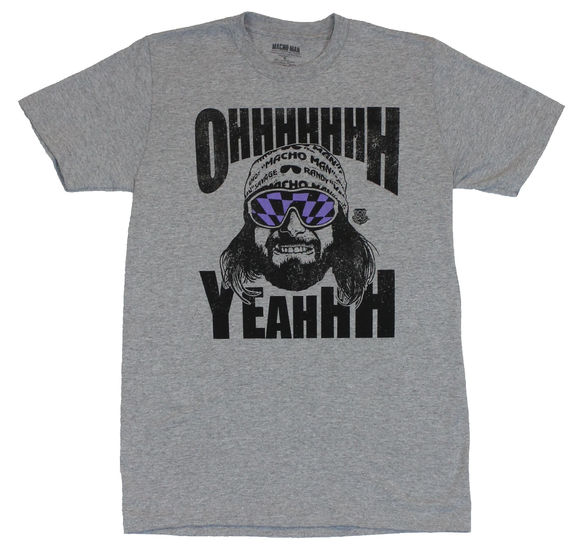 Macho Man Mens T-Shirt - "Ohh Yeahh!" Purple Glasses Face Image Hoodie, Sweatshirt | CiraTrend.com