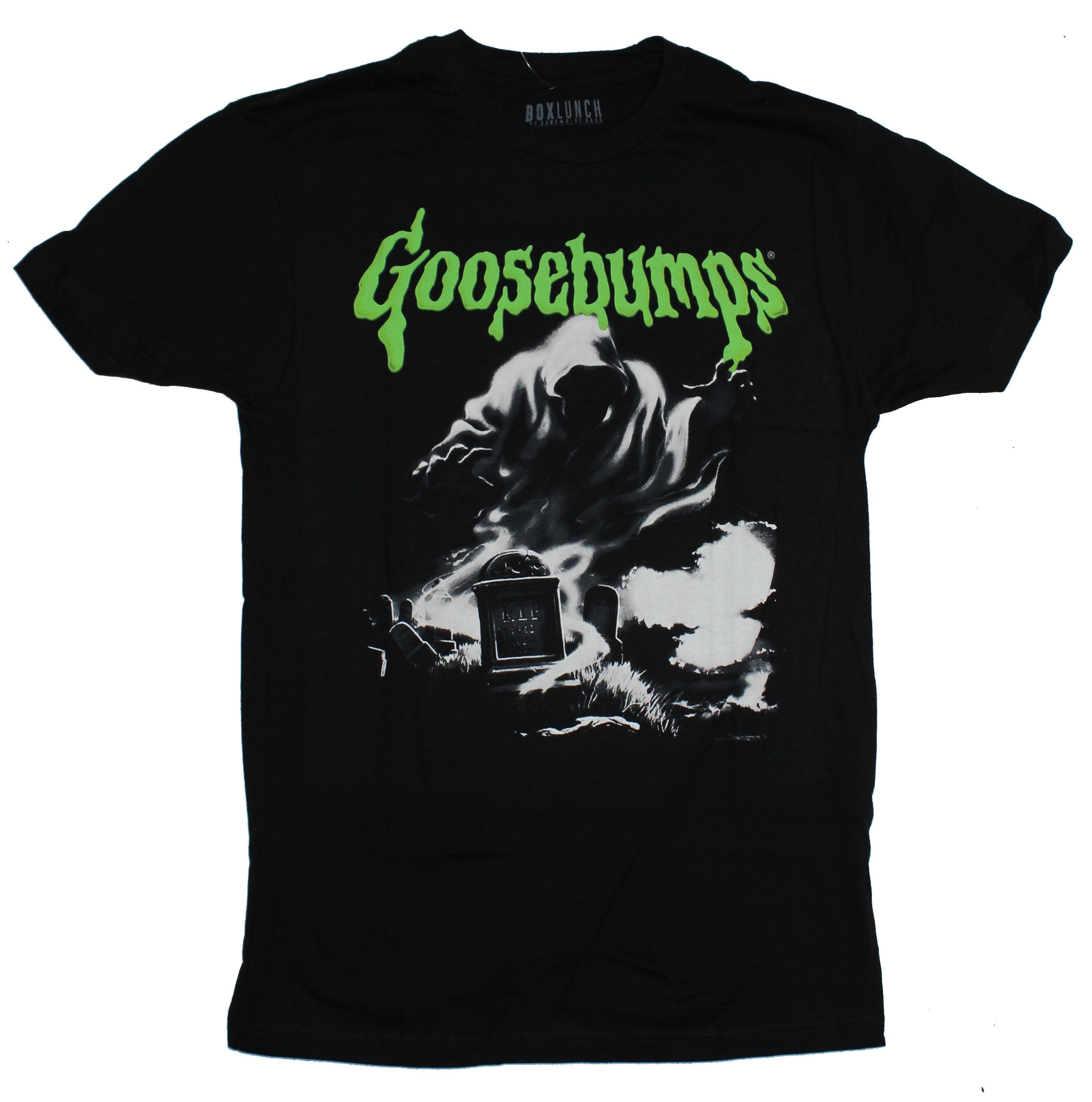 Goosebumps Mens T-Shirt - Scary Ghost Under Logo Image Hoodie, Sweatshirt | CiraTrend.com