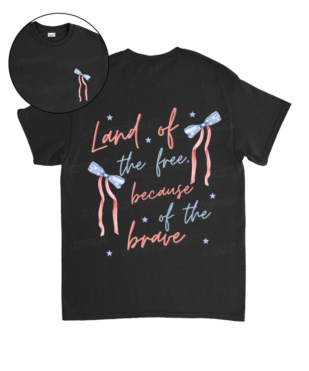 Land Of The Free Double Sided Unisex Cotton Christian T-Shirt Hoodie, Sweatshirt | CiraTrend.com (Image 1)