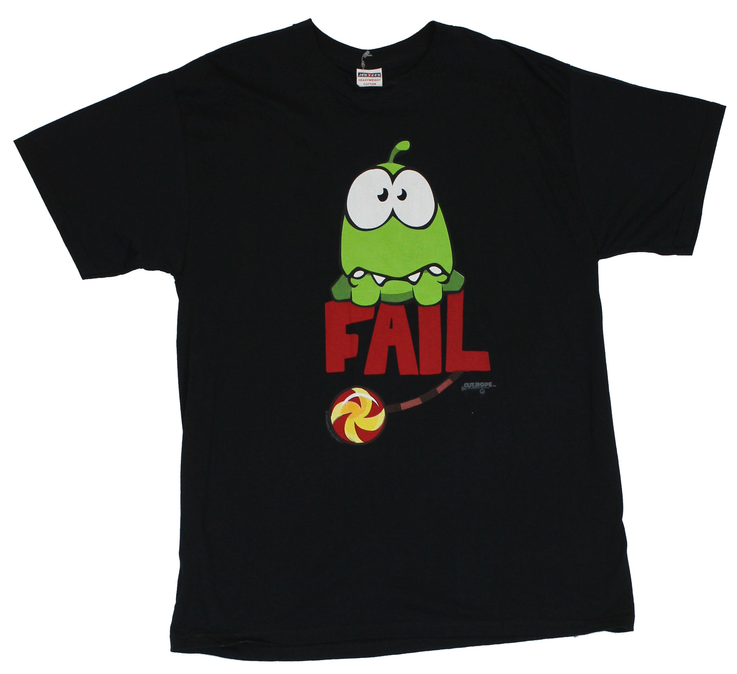 Cut the Rope (Blockbuster App) Mens T-Shirt  - On Nom Says Fail on Black Hoodie, Sweatshirt | CiraTrend.com