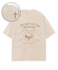 HEART SET HEAVEN Double Sided Washed Christian T-Shirts, Hoodie, Sweatshirt