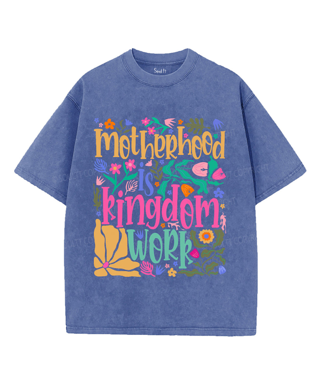 Motherhood Is Kingdom Work Unisex Washed Christian T-shirt Style004 Hoodie, Sweatshirt | CiraTrend.com (Image 3)