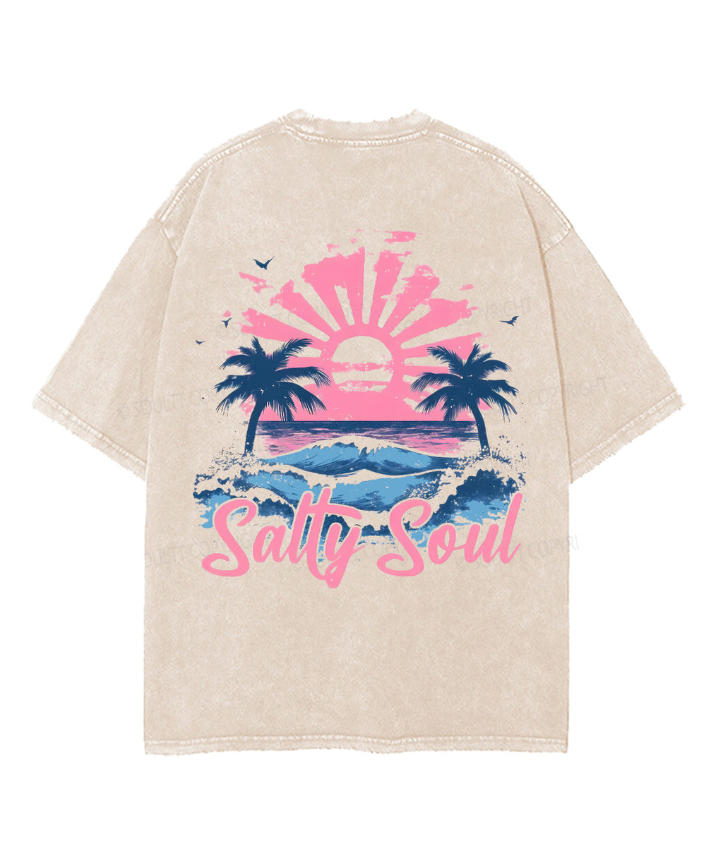 Salty Soul Double Sided Unisex Washed Christian T-shirt Hoodie, Sweatshirt | CiraTrend.com (Image 4)