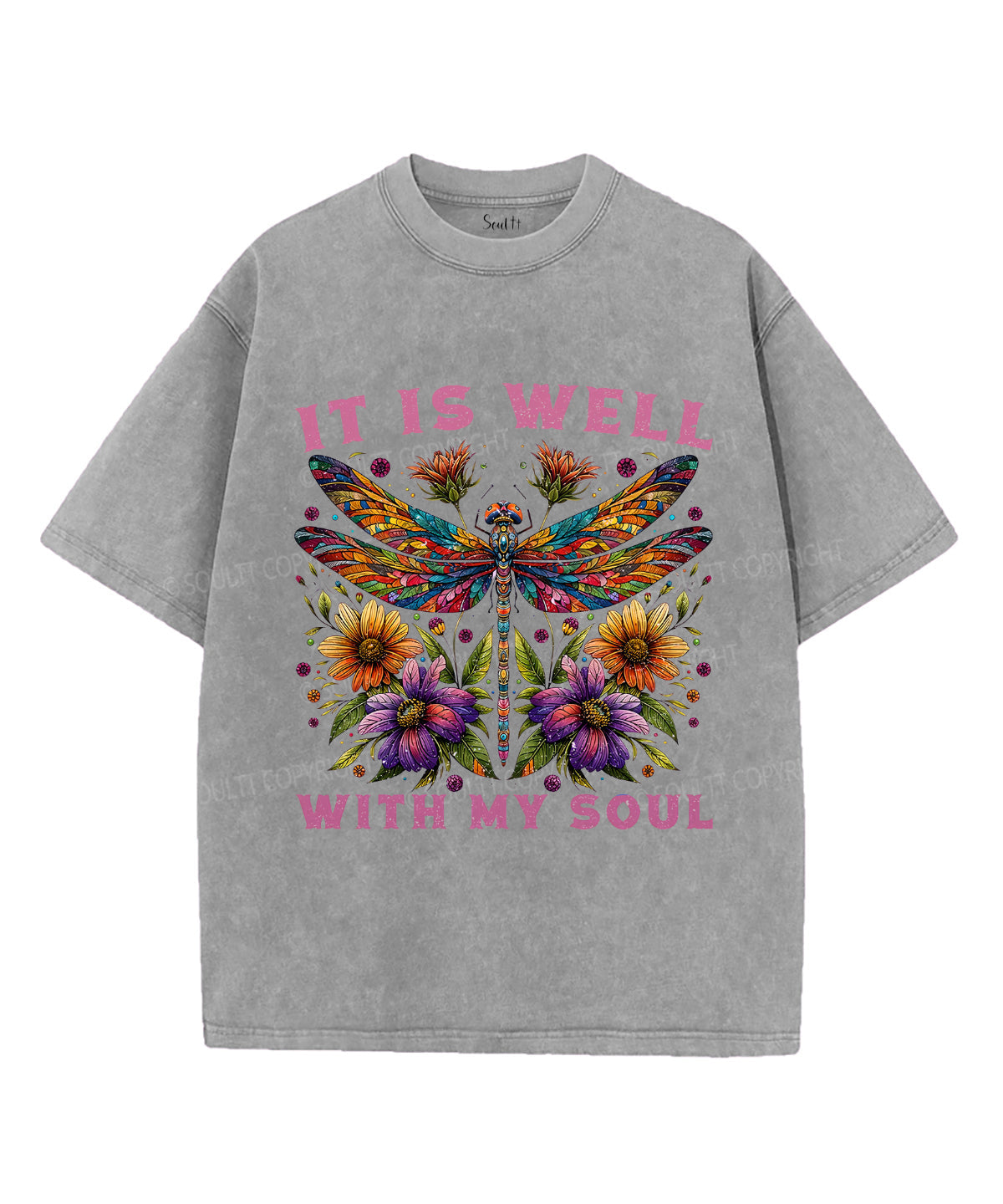 It Is Well With My Soul Unisex Washed Christian T-shirt Style008 Hoodie, Sweatshirt | CiraTrend.com (Image 3)