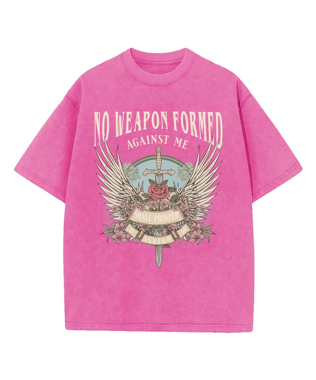 No Weapon Formed Against Me Washed Christian T-shirt Hoodie, Sweatshirt | CiraTrend.com (Image 3)