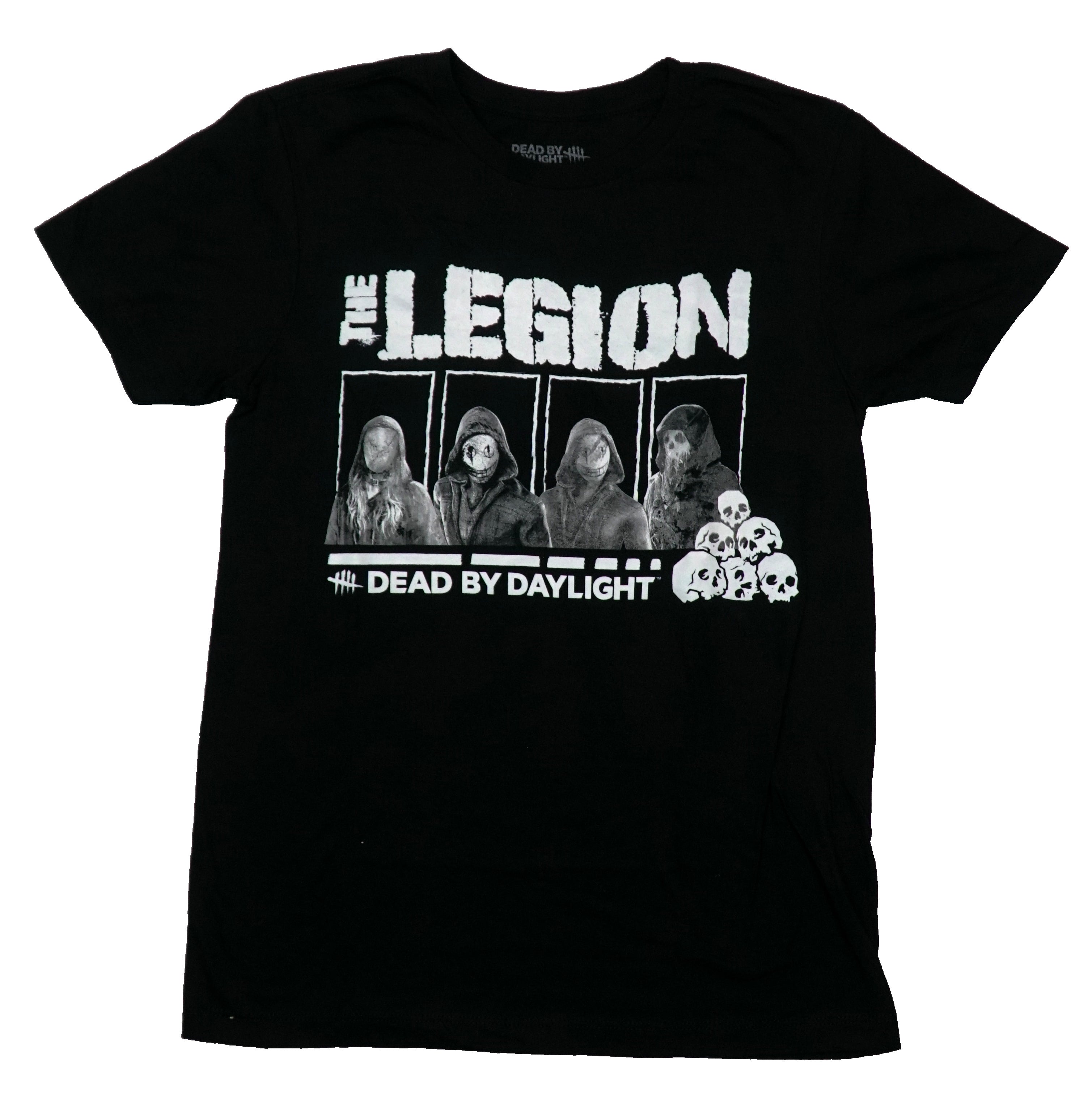 Dead by Daylight Mens T-Shirt -The Legion Boxed Images Above Pile of Skulls Hoodie, Sweatshirt | CiraTrend.com