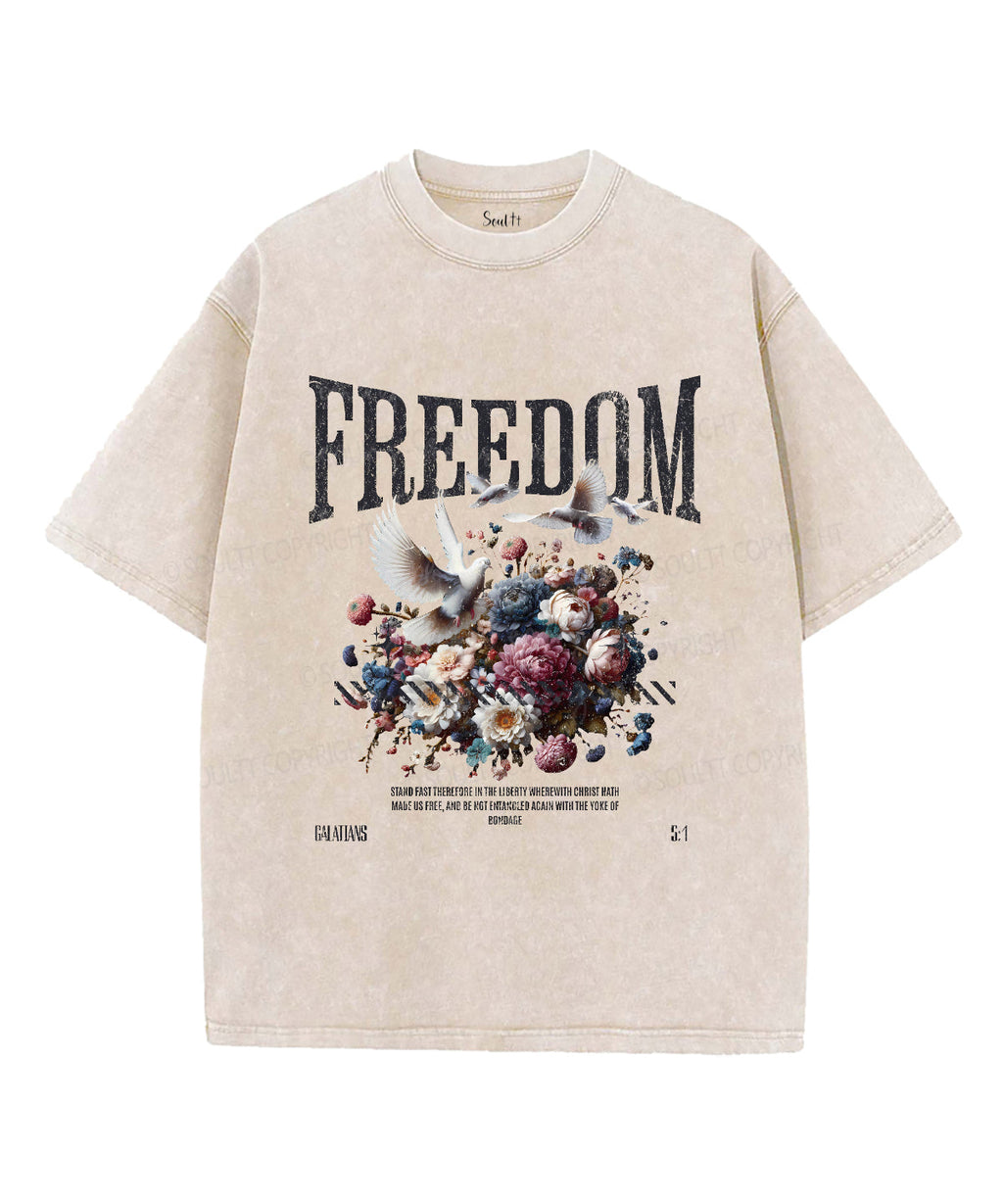 Freedom Unisex Washed Christian T-shirt Style001 Hoodie, Sweatshirt | CiraTrend.com (Image 1)