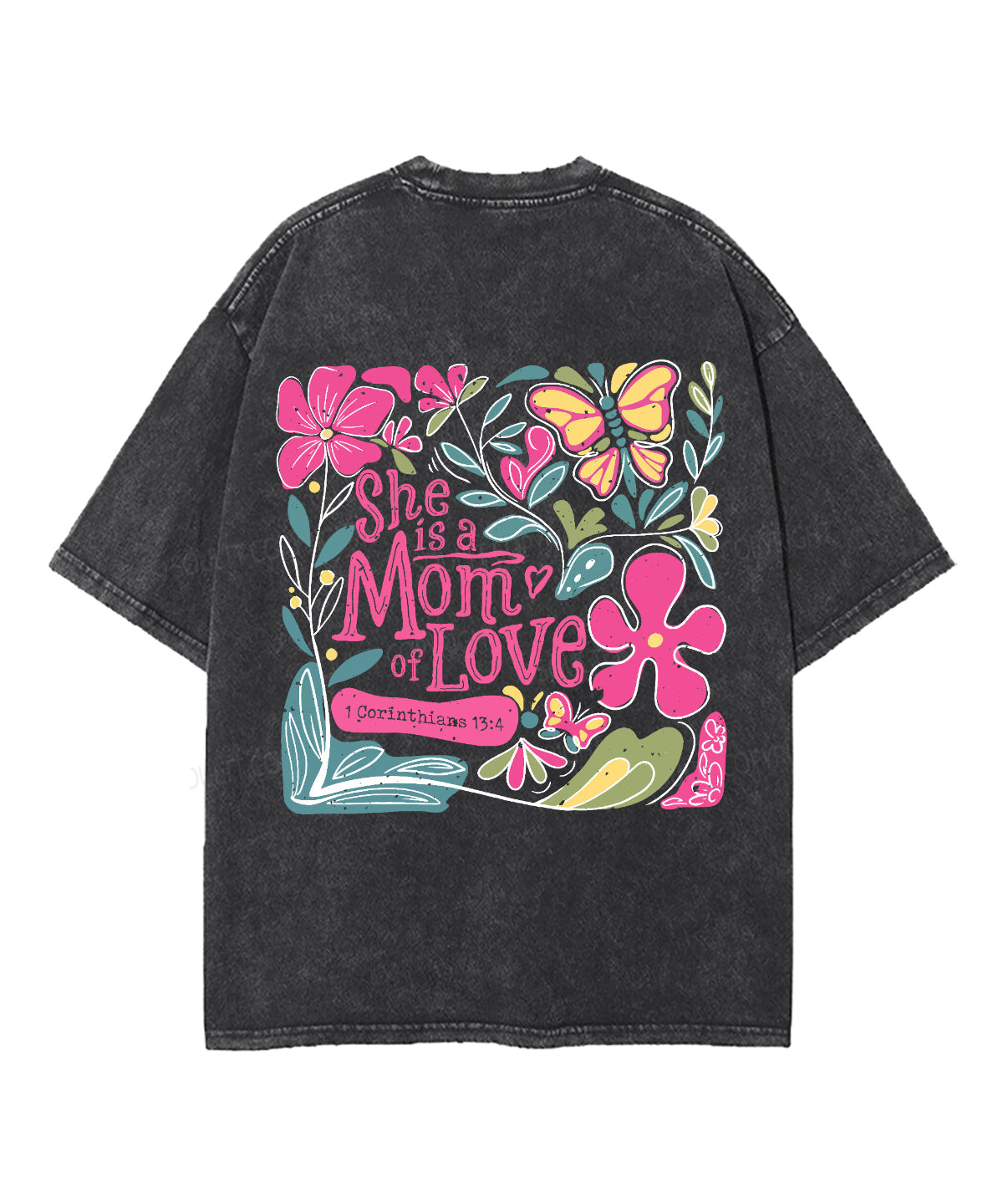 She Is A Mom Of Love Double Sided Unisex Washed Christian T-shirt Hoodie, Sweatshirt | CiraTrend.com (Image 3)