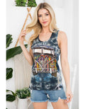 Hippie Volkswagen Print Tie-Dye Tank Top (TH-1605)