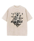 The Only Ghost Is Holy Ghost Washed Christian T-shirt Hoodie, Sweatshirt | CiraTrend.com (Image 1)