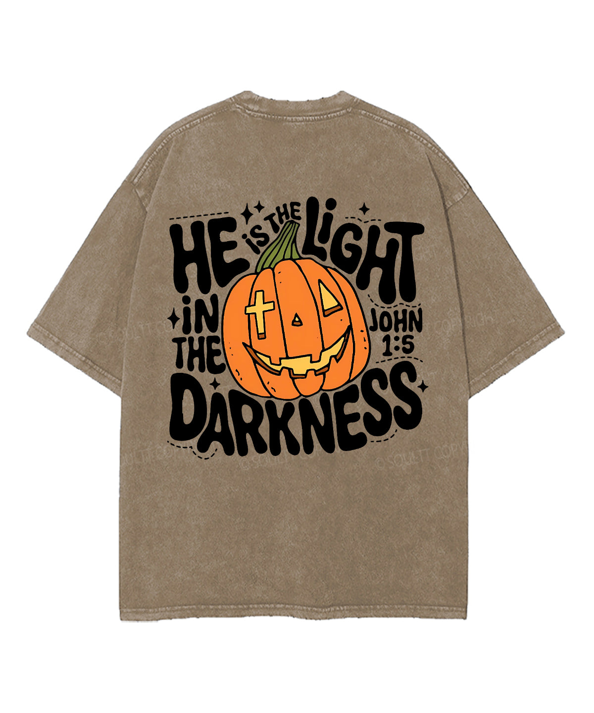 He Is The Light Unisex Washed Christian T-shirt Hoodie, Sweatshirt | CiraTrend.com (Image 2)