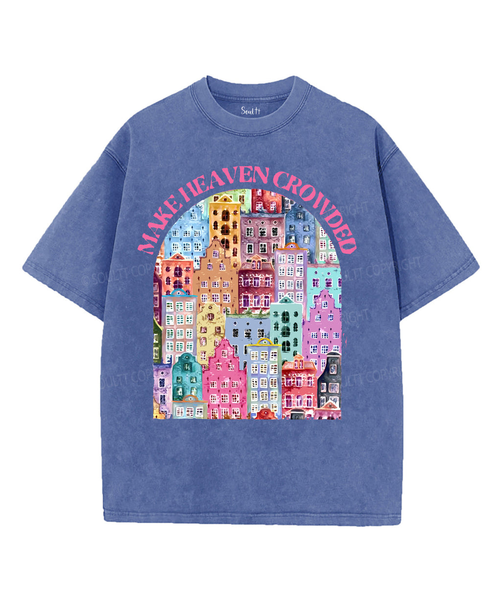 Make Heaven Crowded Unisex Washed Christian T-shirt Hoodie, Sweatshirt | CiraTrend.com (Image 3)