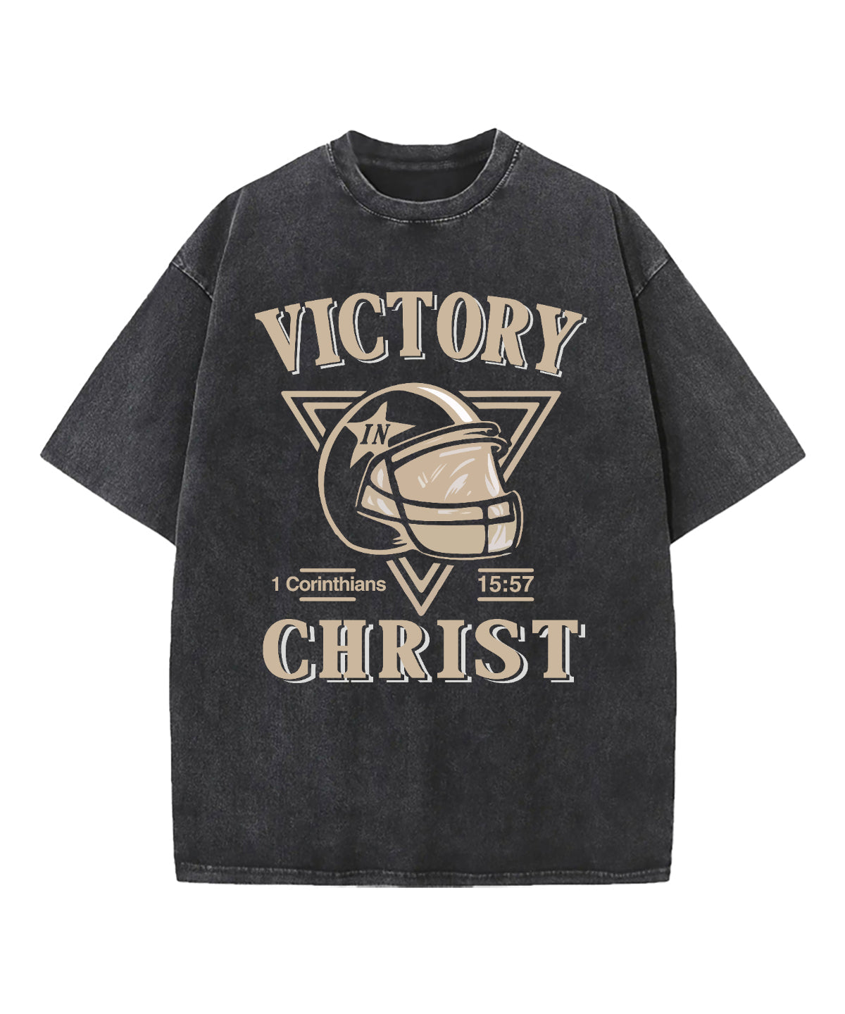 Victory In Christ Football Washed Christian T-shirt Hoodie, Sweatshirt | CiraTrend.com (Image 2)