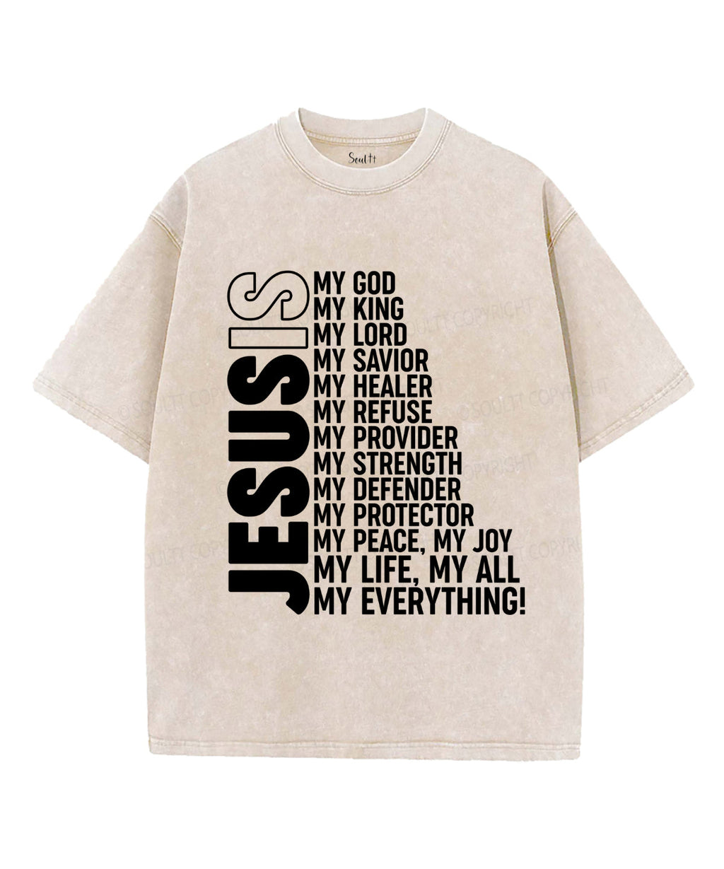 Jesus Is My Everything Washed Christian T-shirt Hoodie, Sweatshirt | CiraTrend.com (Image 3)