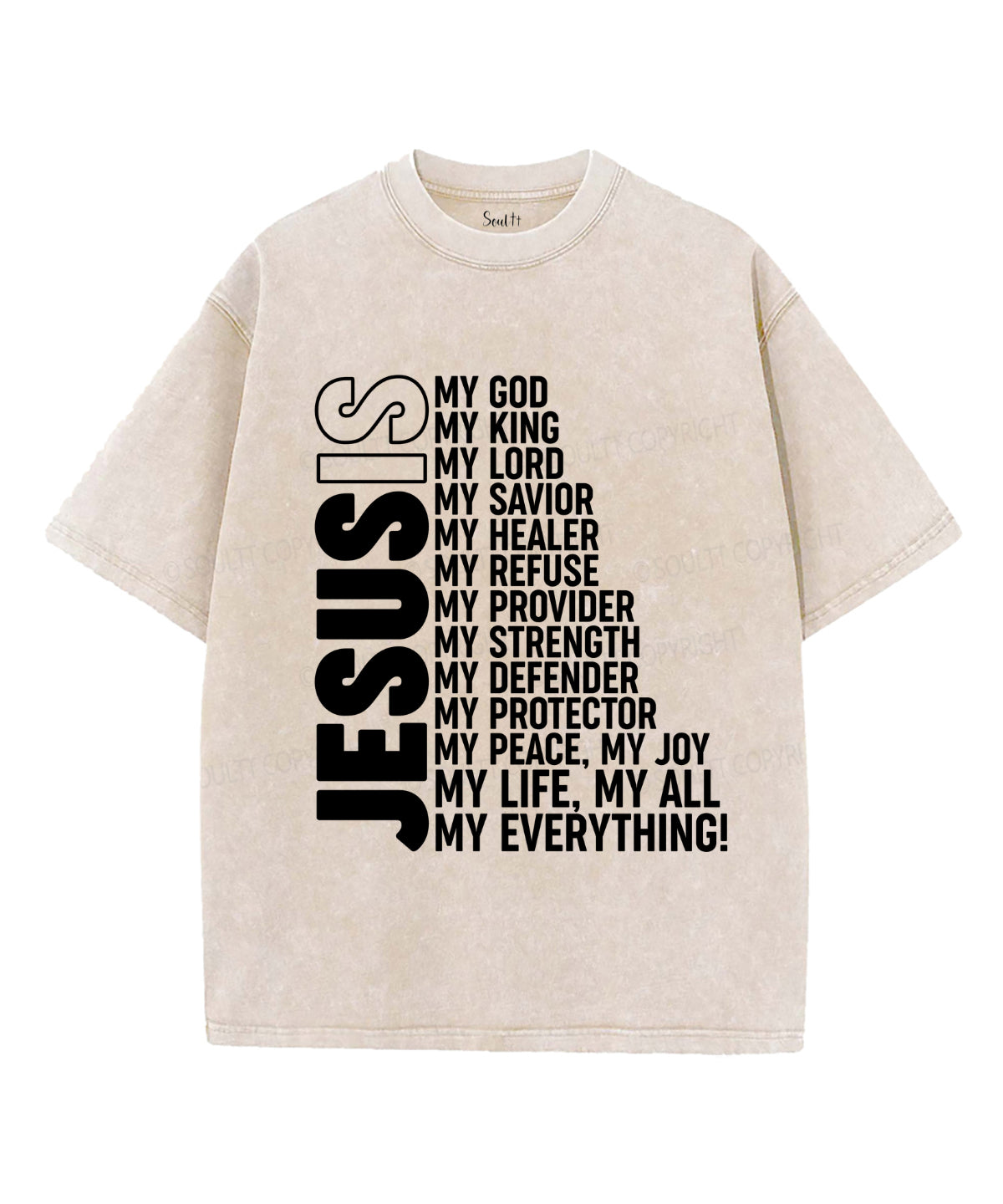 Jesus Is My Everything Washed Christian T-shirt Hoodie, Sweatshirt | CiraTrend.com (Image 3)