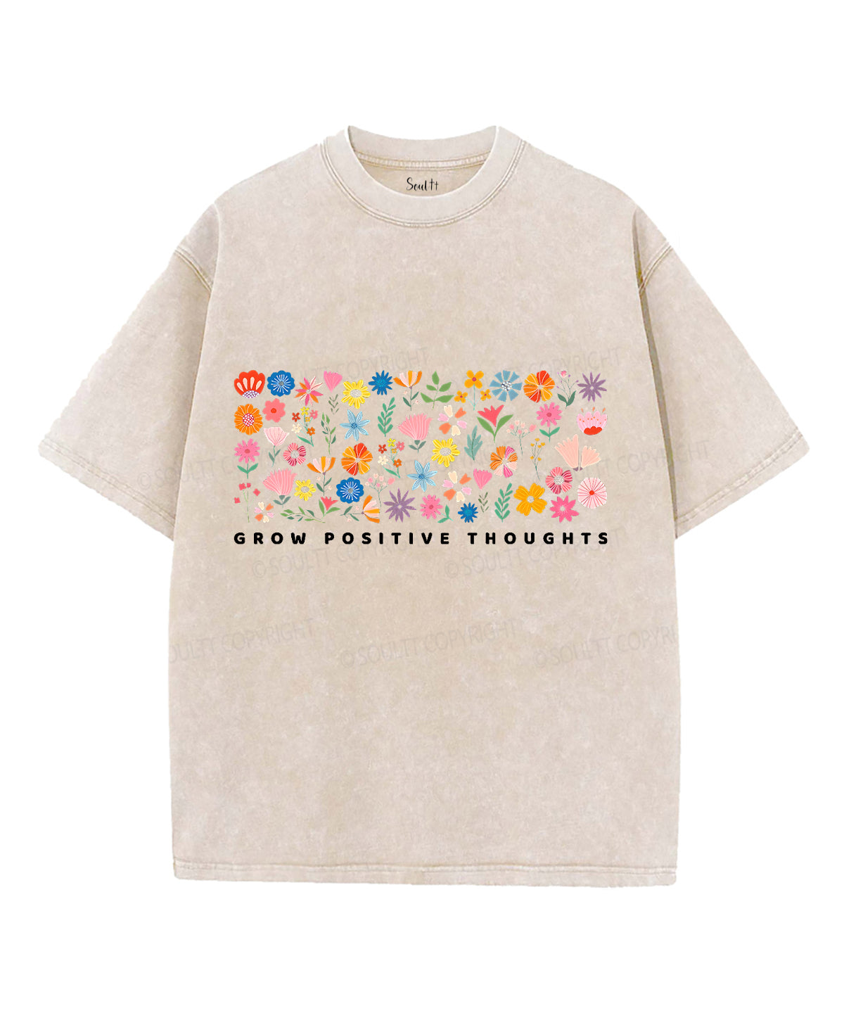 Grow Positive Thoughts Unisex Washed Christian T-shirt Hoodie, Sweatshirt | CiraTrend.com (Image 4)