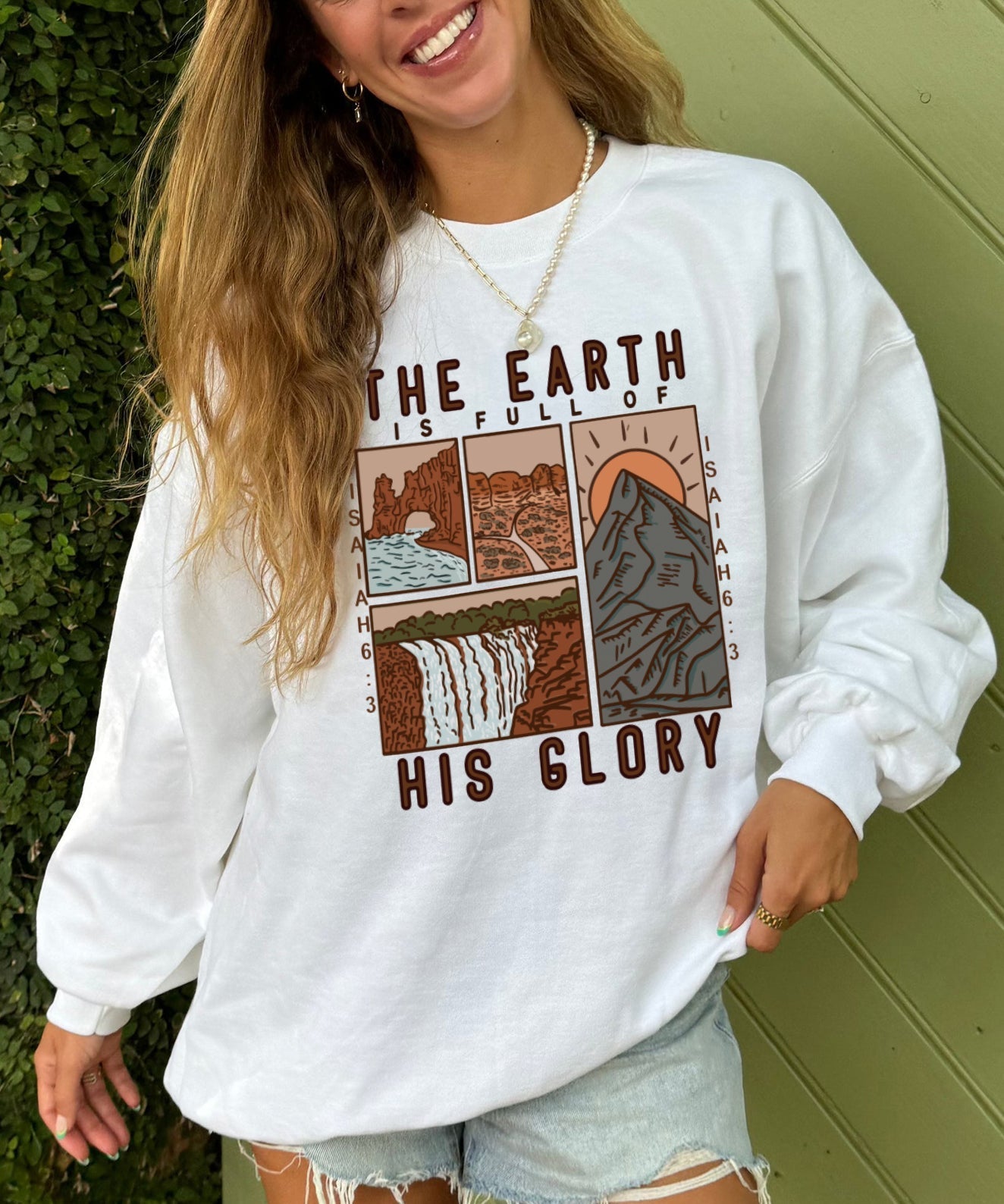 The Earth Is Full Of His Glory Cotton Christian Sweatshirt T-Shirts, Hoodie | CiraTrend.com (Image 1)