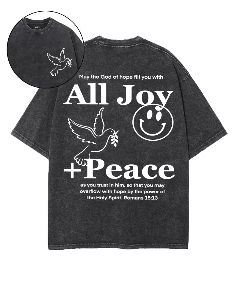 All Joy+Peace Double Sided Unisex Washed Christian T-shirt Hoodie, Sweatshirt | CiraTrend.com (Image 1)