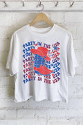 Party in the USA Graphic Long Crop Top