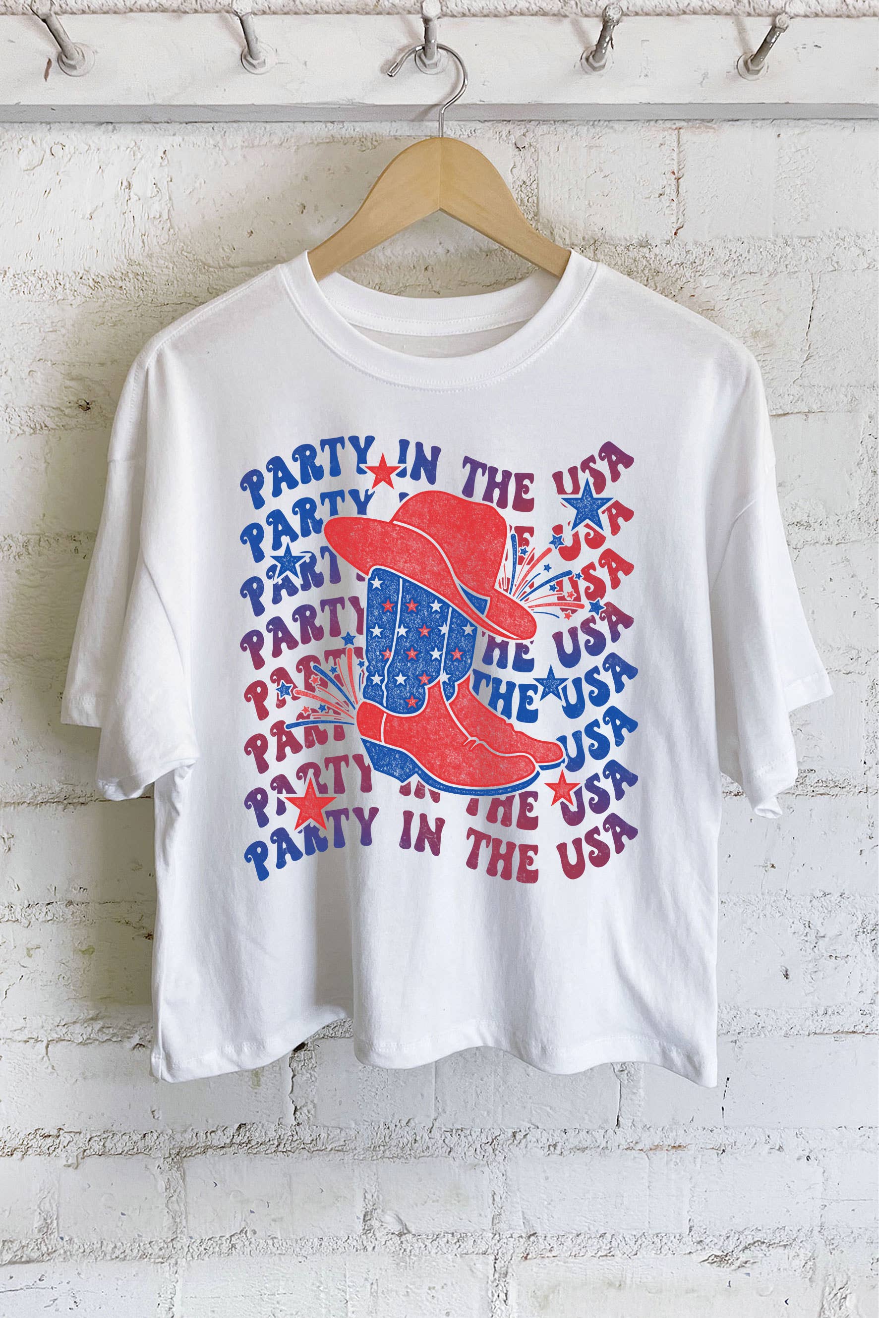Party in the USA Graphic Long Crop Top