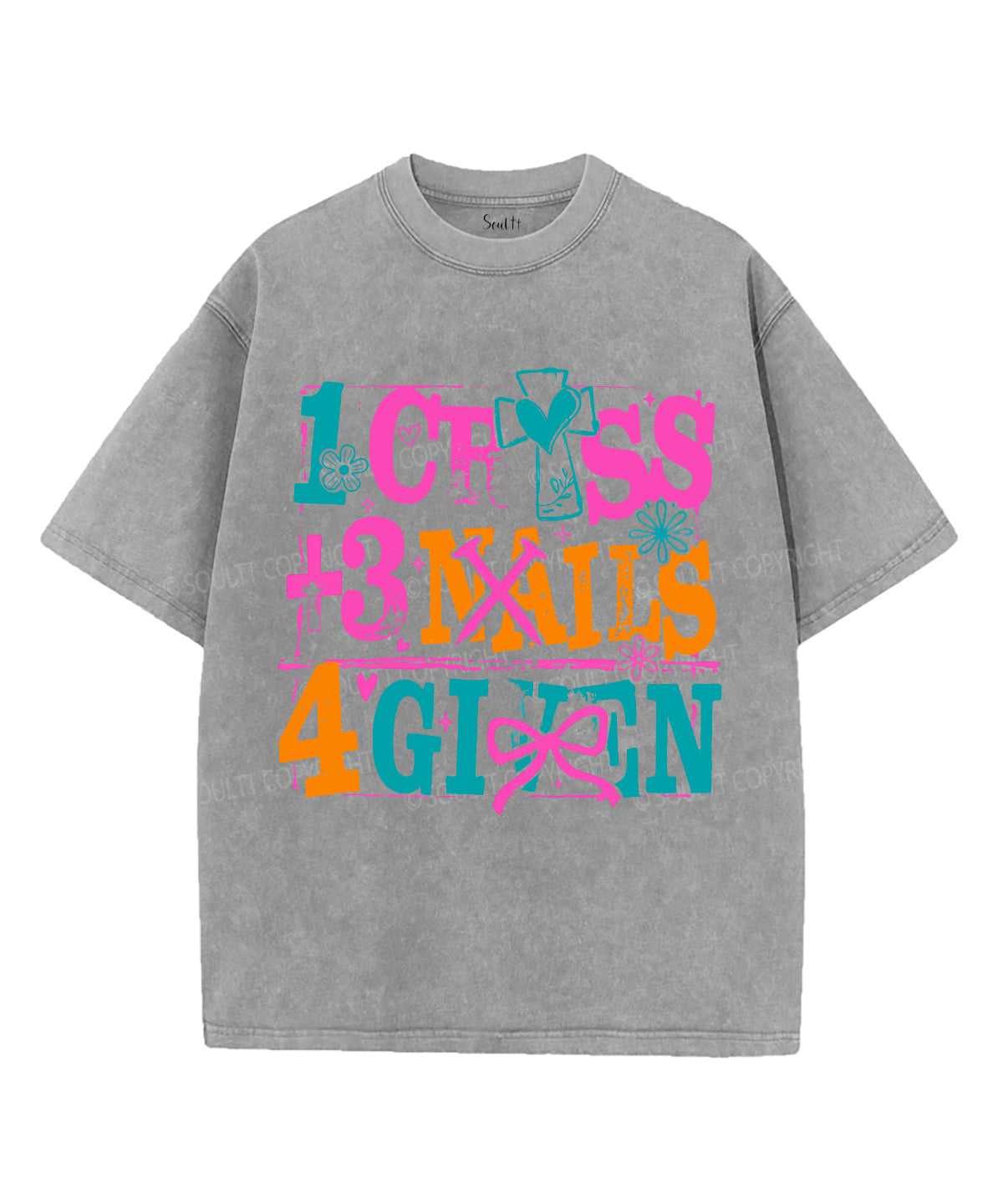 1 Cross + 3 Nails 4Given Unisex Washed Christian T-shirt Hoodie, Sweatshirt | CiraTrend.com (Image 2)