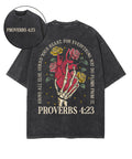 Guard Your Heart Double Sided Unisex Washed Christian T-shirt Hoodie, Sweatshirt | CiraTrend.com (Image 1)