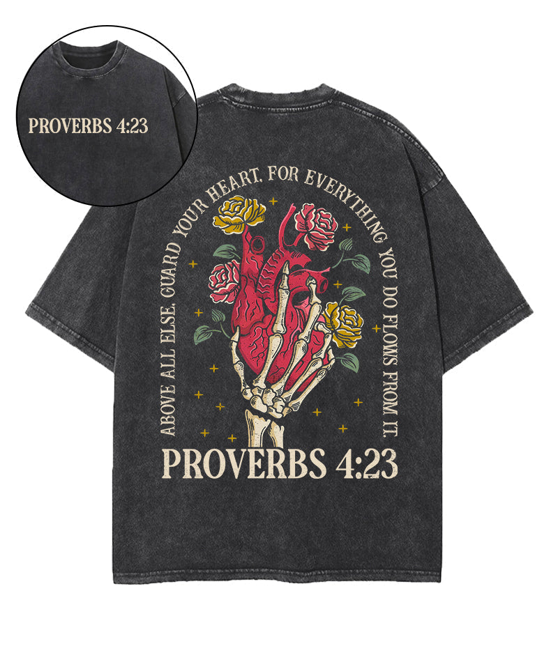 Guard Your Heart Double Sided Unisex Washed Christian T-shirt Hoodie, Sweatshirt | CiraTrend.com (Image 1)