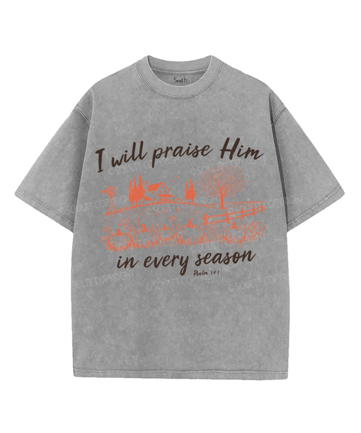 I Will Praise Him Unisex Washed Christian T-shirt Hoodie, Sweatshirt | CiraTrend.com (Image 4)