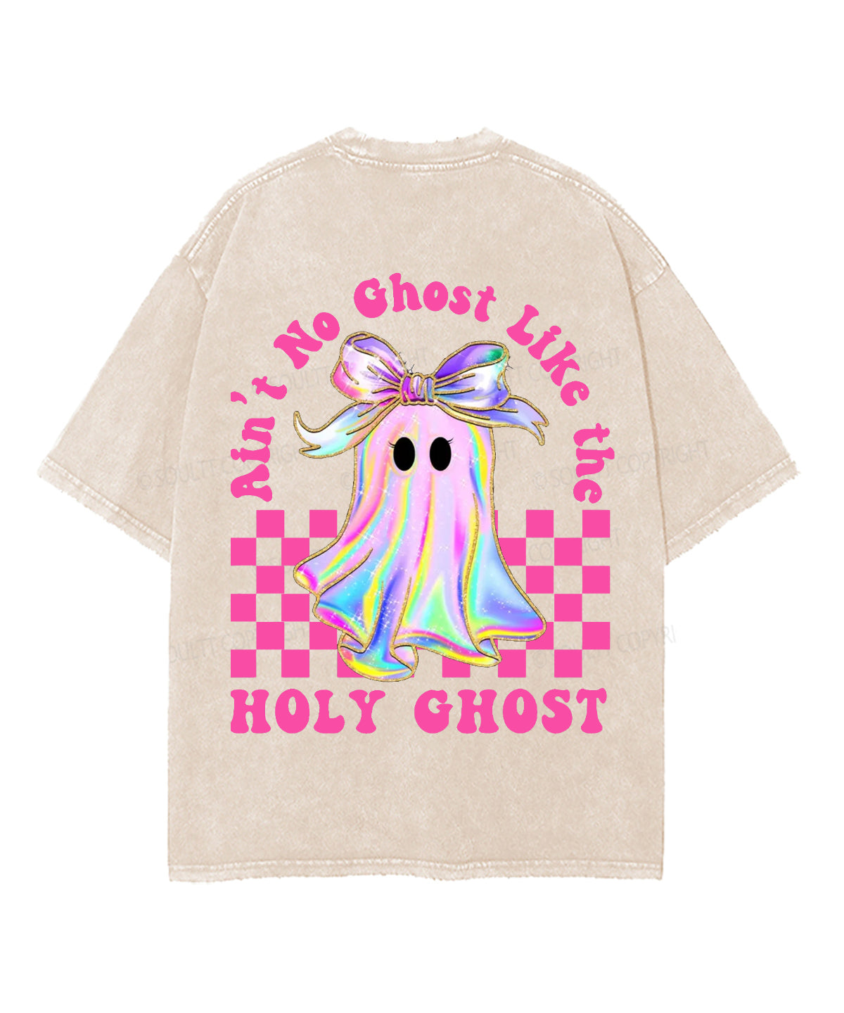 Halloween Holy Ghost Double Sided Unisex Washed Christian T-shirt Style001 Hoodie, Sweatshirt | CiraTrend.com (Image 3)