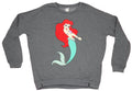 The Little Mermaid Girls Juniors Crewneck Sweatshirt - Raised Patch Shy Ariel Image T-Shirts, Hoodie | CiraTrend.com